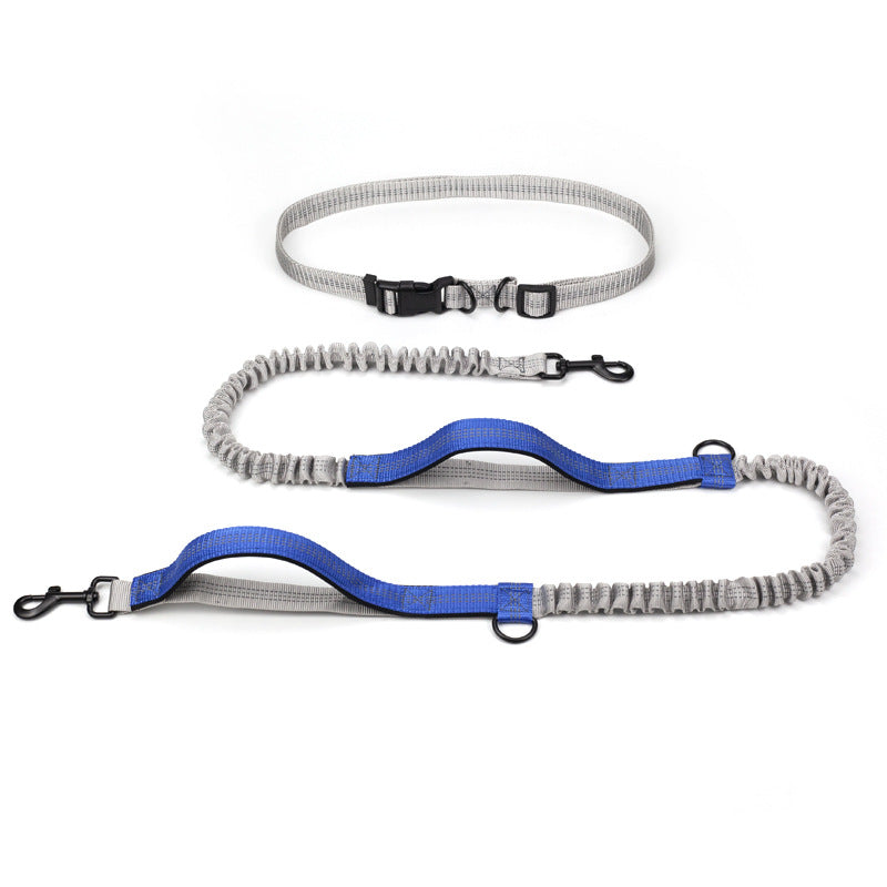 Reflective Telescopic Double Pet Leash Running Lead Rope
