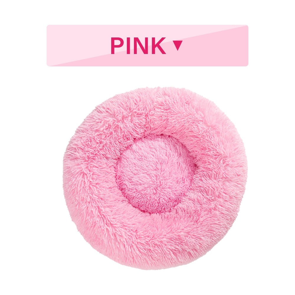 Fluffy Donut Plush Pet Bed Washable Calming Mat