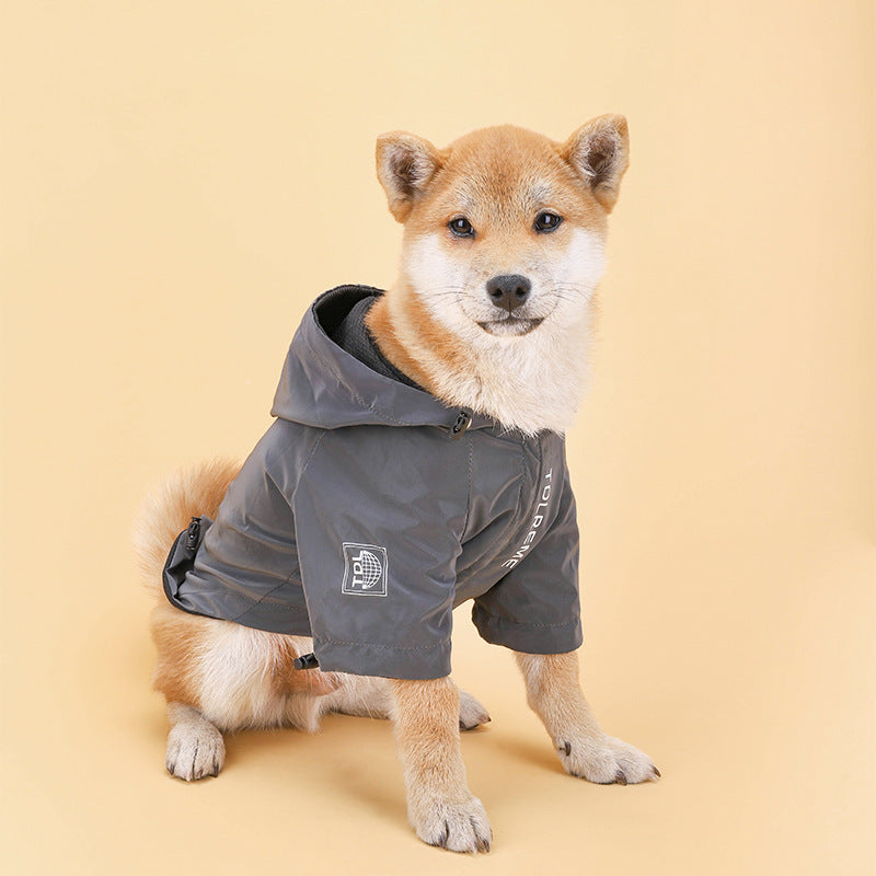Pet Rainproof Hooded Jacket Small Medium Pet Apparel