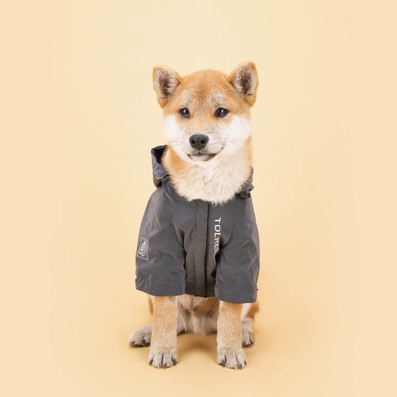 Pet Rainproof Hooded Jacket Small Medium Pet Apparel