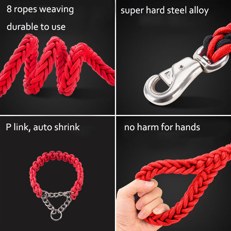 Heavy Duty Nylon Braided Pet Collar And Training Leash