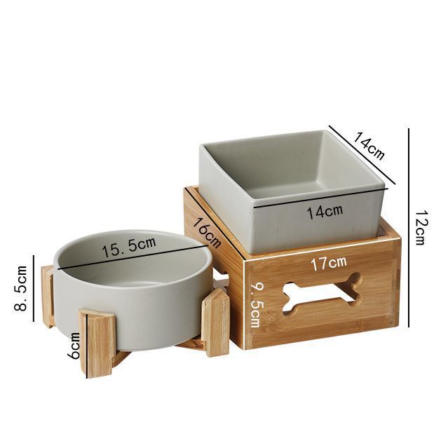 Large Capacity High Stand Ceramic Pet Feeding Bowl