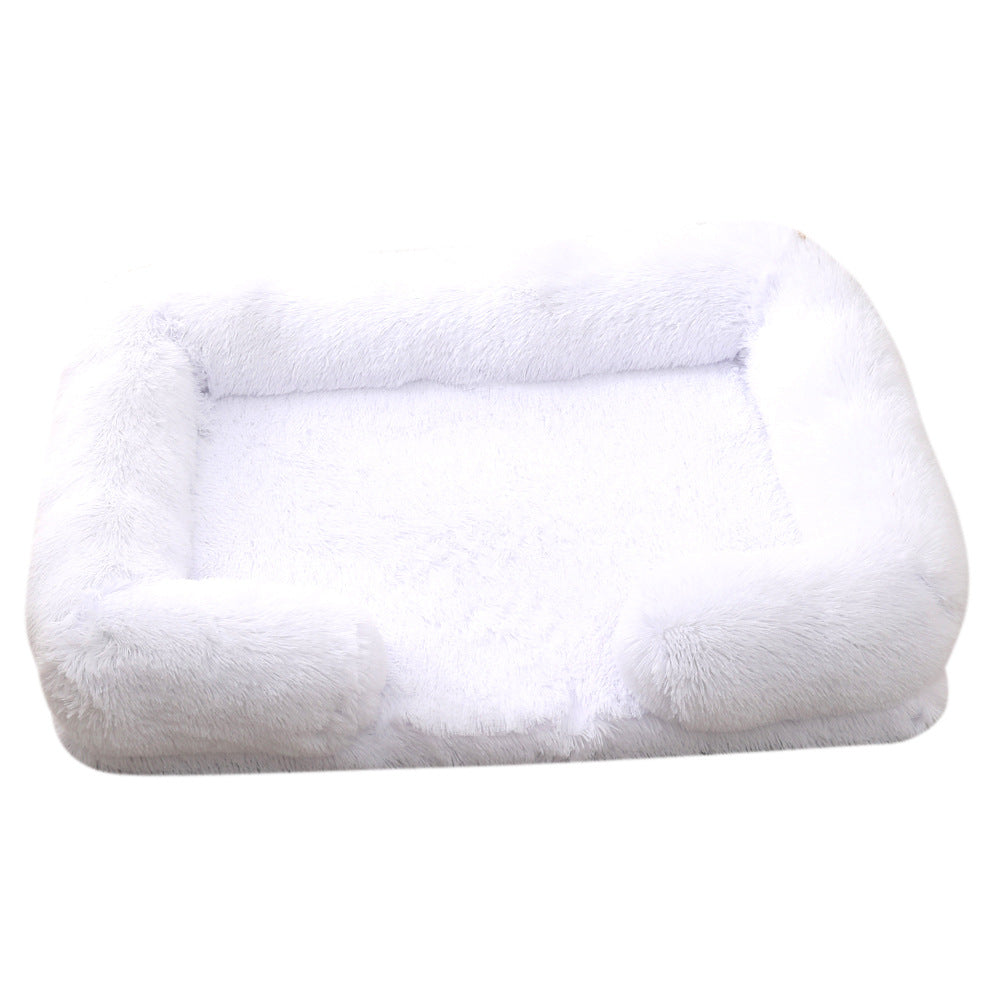 Plush Round Pet Bed Winter Warm Sleeping Cushion
