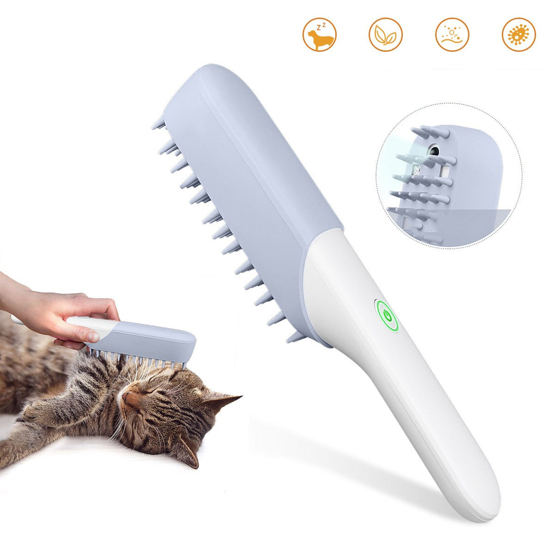 Silicone Pet Grooming Massage Brush Deodorizing Fur Cleaning Comb