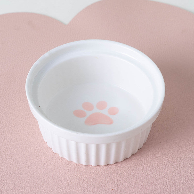 Ceramic Pet Double Bowl Elevated Water Feeding Bowl