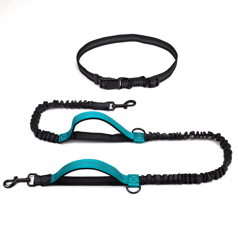 Reflective Telescopic Double Pet Leash Running Lead Rope