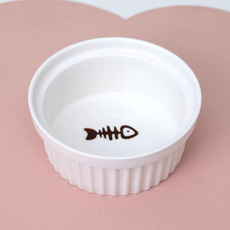 Ceramic Pet Double Bowl Elevated Water Feeding Bowl