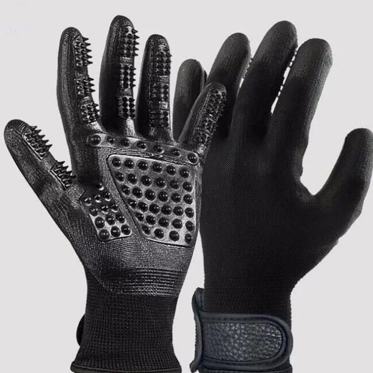 Soft Rubber Pet Grooming Glove Hair Remover Shedding Massage Brush