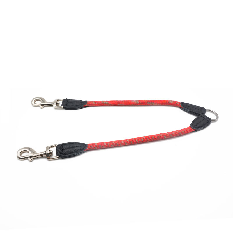 Reflective Nylon Dual Head Pet Leash One To Two Lead
