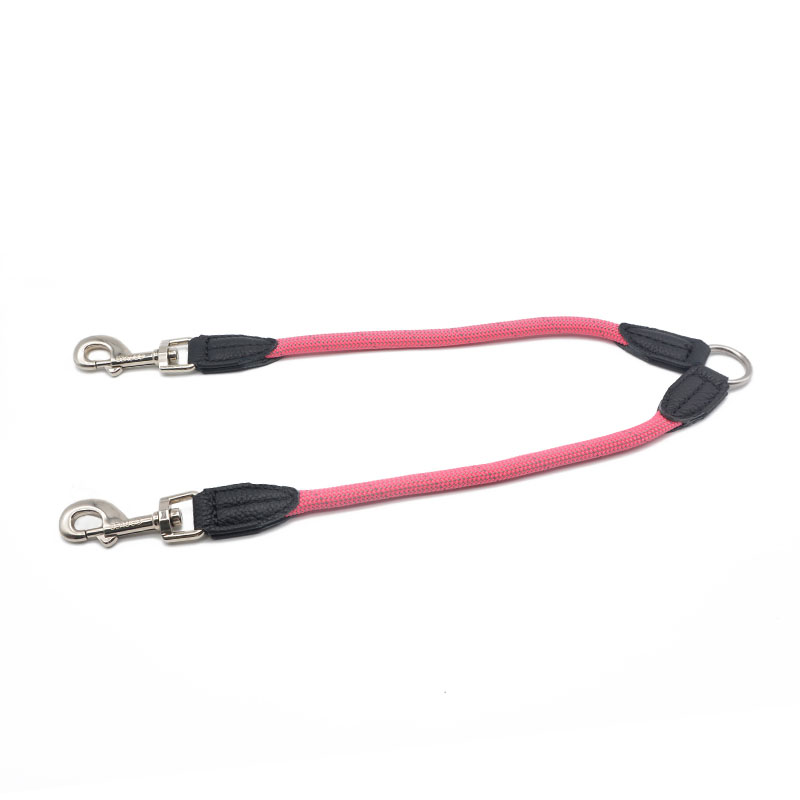 Reflective Nylon Dual Head Pet Leash One To Two Lead