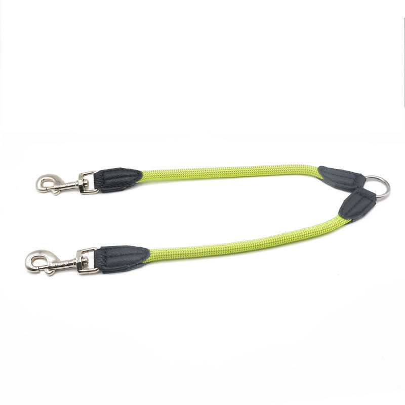 Reflective Nylon Dual Head Pet Leash One To Two Lead