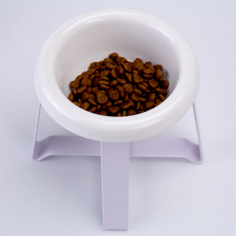 Pet Creative Anti Slip Feeding Bowl Iron Stand Dual Bowl Feeder