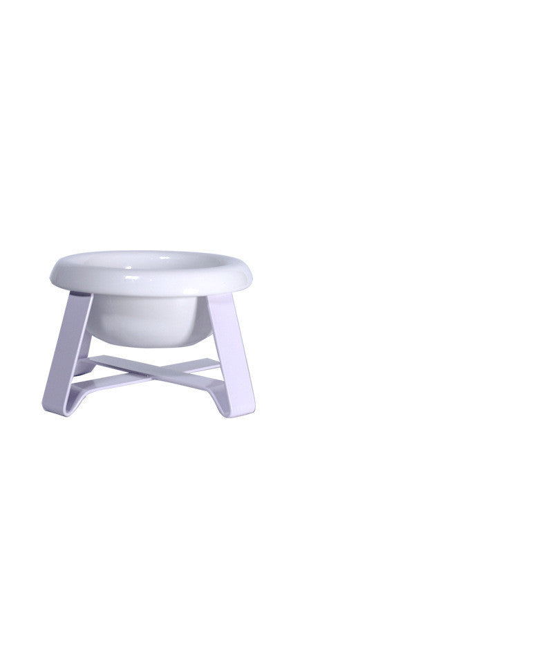 Pet Creative Anti Slip Feeding Bowl Iron Stand Dual Bowl Feeder