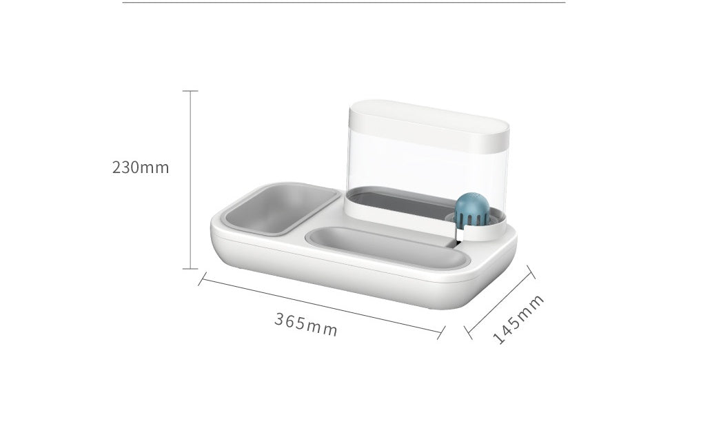 Automatic Pet Feeding And Drinking Fountain 1.5L Capacity Bowl System