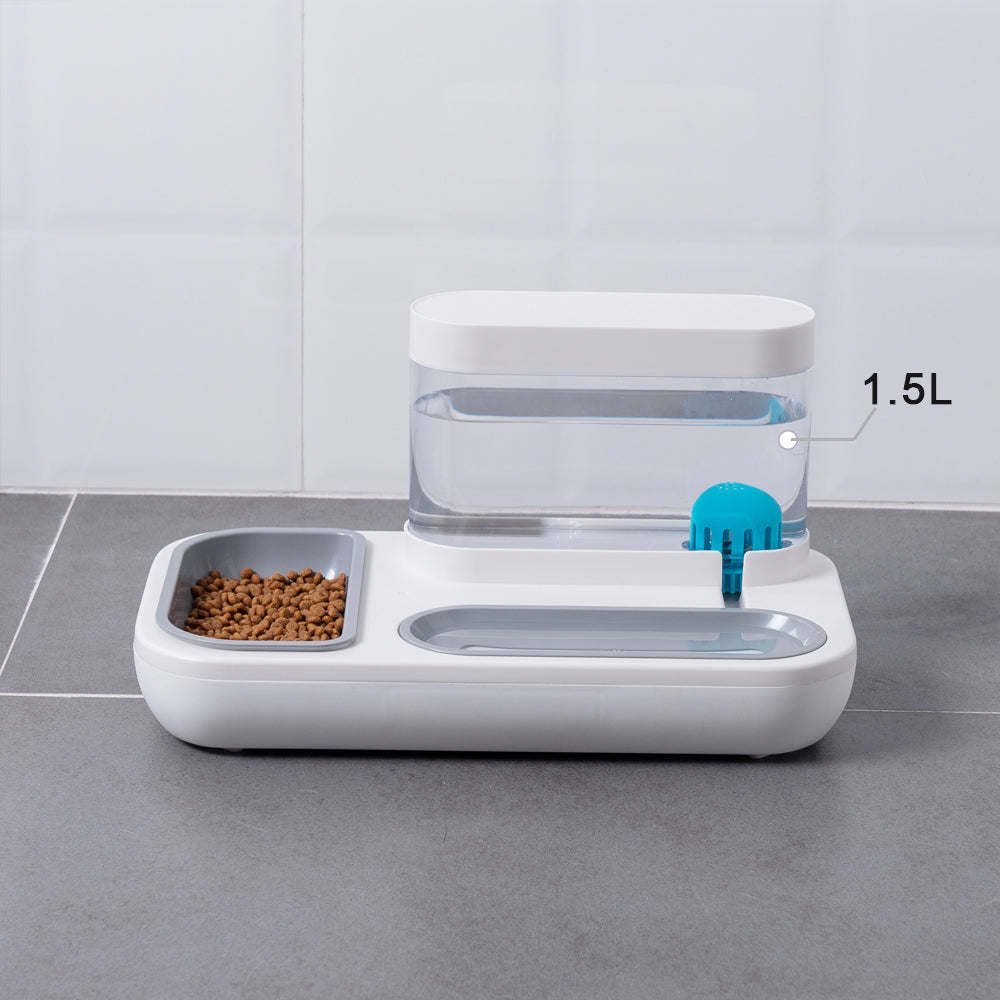 Automatic Pet Feeding And Drinking Fountain 1.5L Capacity Bowl System