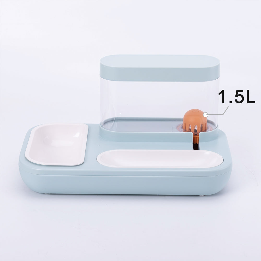 Automatic Pet Feeding And Drinking Fountain 1.5L Capacity Bowl System