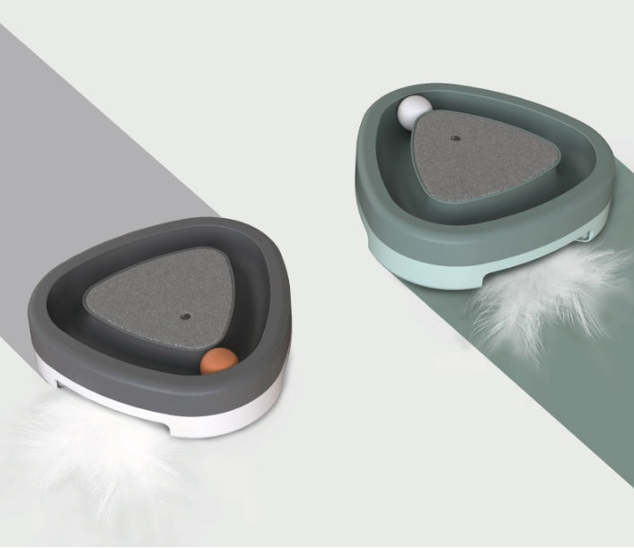 Smart Interactive Pet Triangle Turntable Scratcher Toy