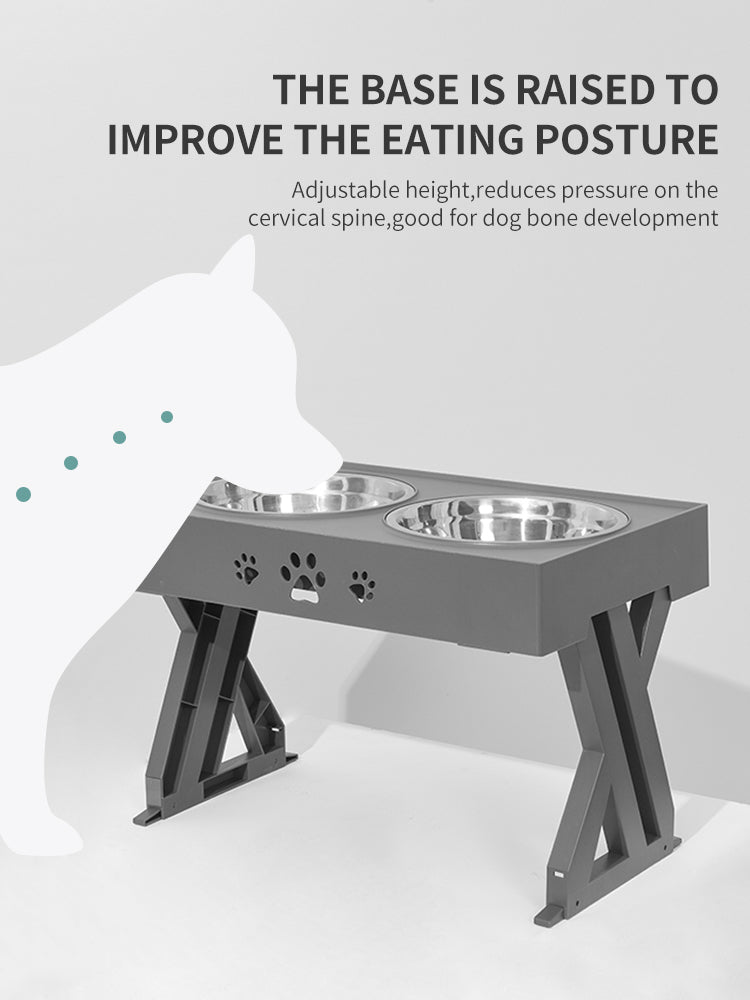 Pet Stainless Steel Folding Feeding Bowl Portable Feeder