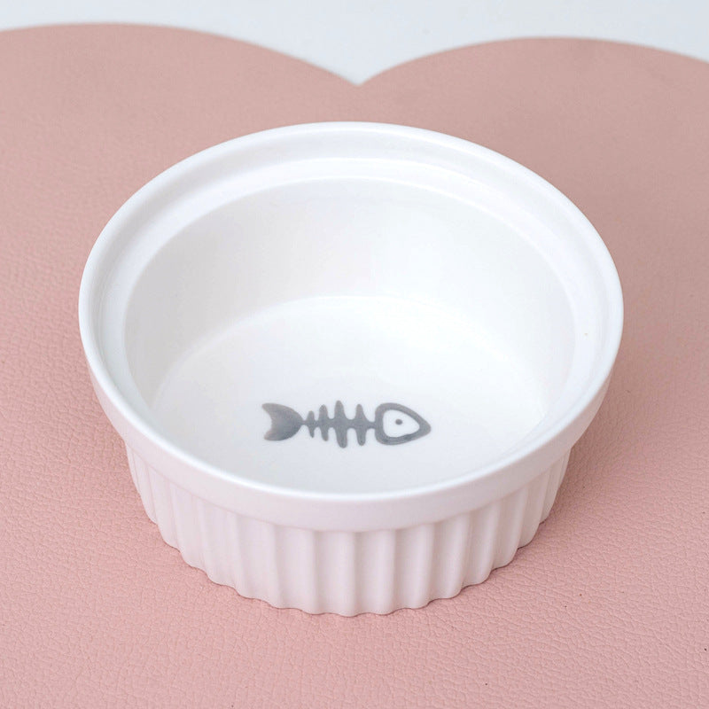 Ceramic Pet Double Bowl Elevated Water Feeding Bowl