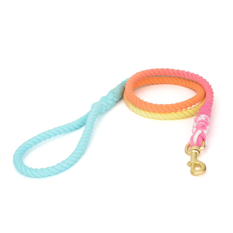 Gradient Rainbow Pet Traction Leash Colorful Walking Lead