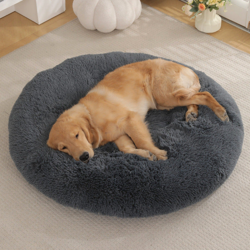 Round Plush Warm Pet Sleep Mat Bed