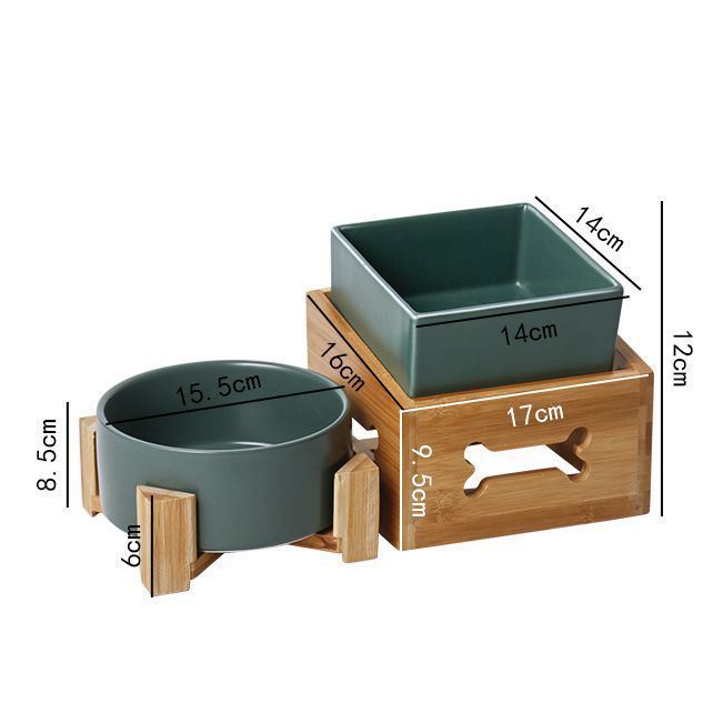 Large Capacity High Stand Ceramic Pet Feeding Bowl