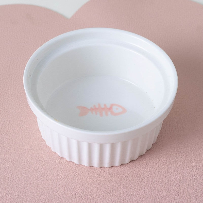 Ceramic Pet Double Bowl Elevated Water Feeding Bowl