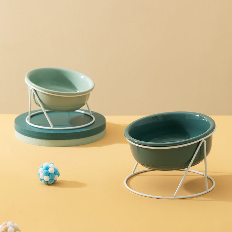 Ceramic Pet Double Feeding Water Bowl Set