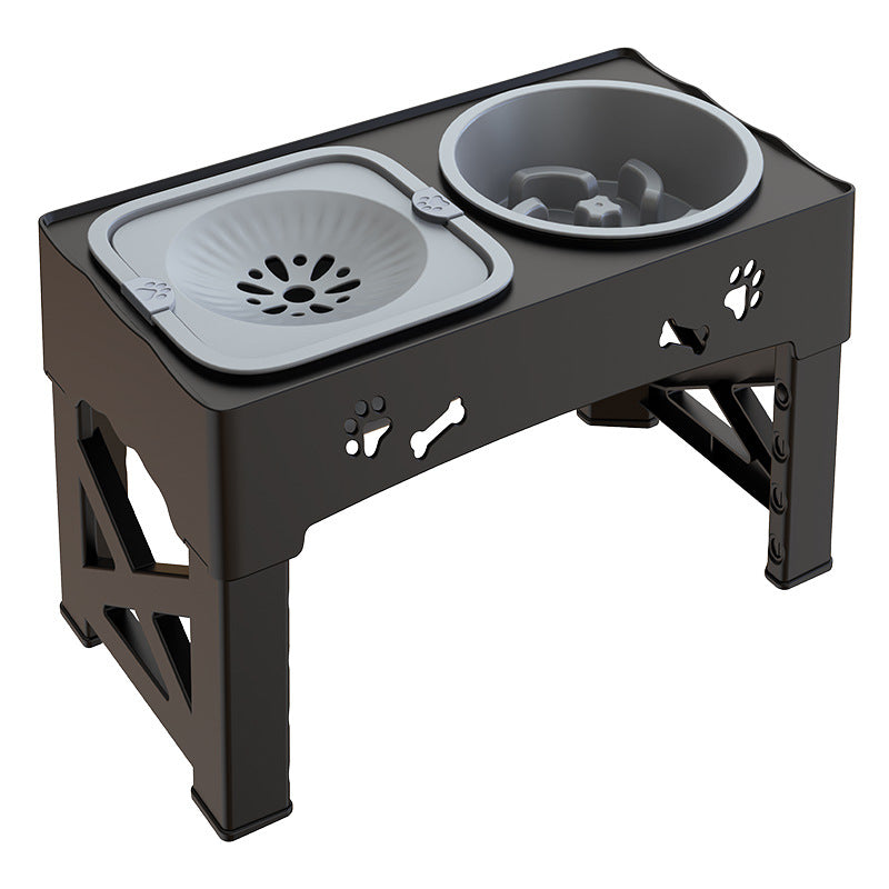 Pet Stainless Steel Double Bowl Feeder Adjustable Bowl