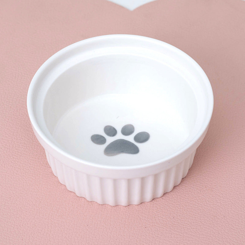 Ceramic Pet Double Bowl Elevated Water Feeding Bowl