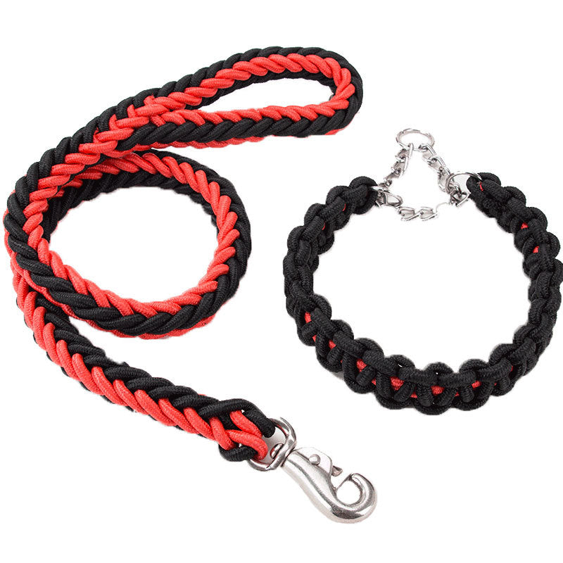 Heavy Duty Nylon Braided Pet Collar And Training Leash