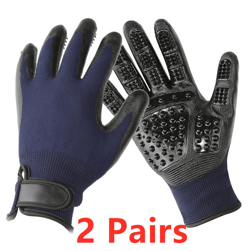 Soft Rubber Pet Grooming Glove Hair Remover Shedding Massage Brush