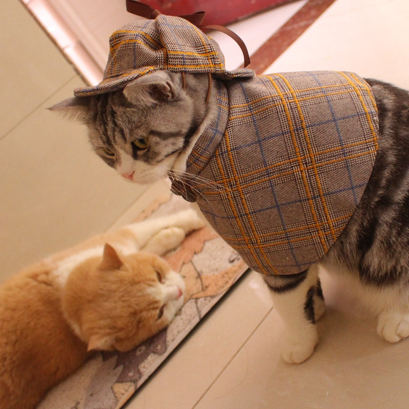 Pet Detective Cloak Hat Costume Funny Outfit Apparel