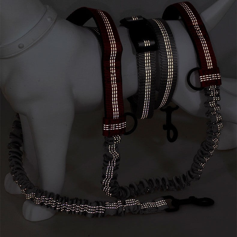 Reflective Telescopic Double Pet Leash Running Lead Rope