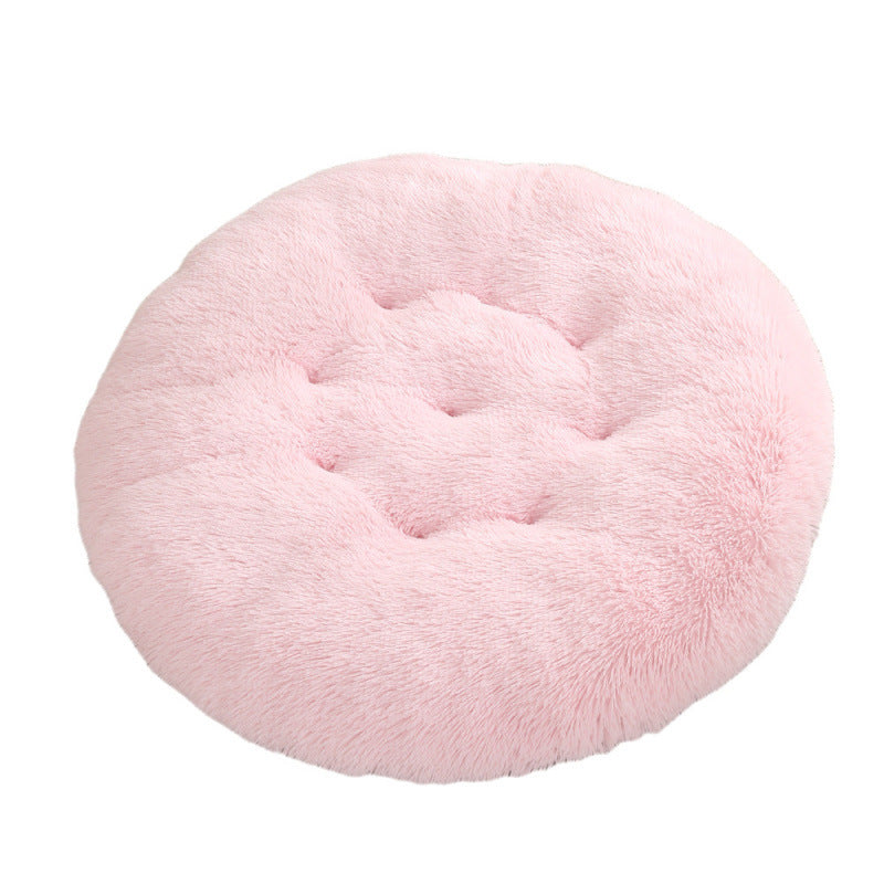 Round Plush Warm Pet Sleep Mat Bed