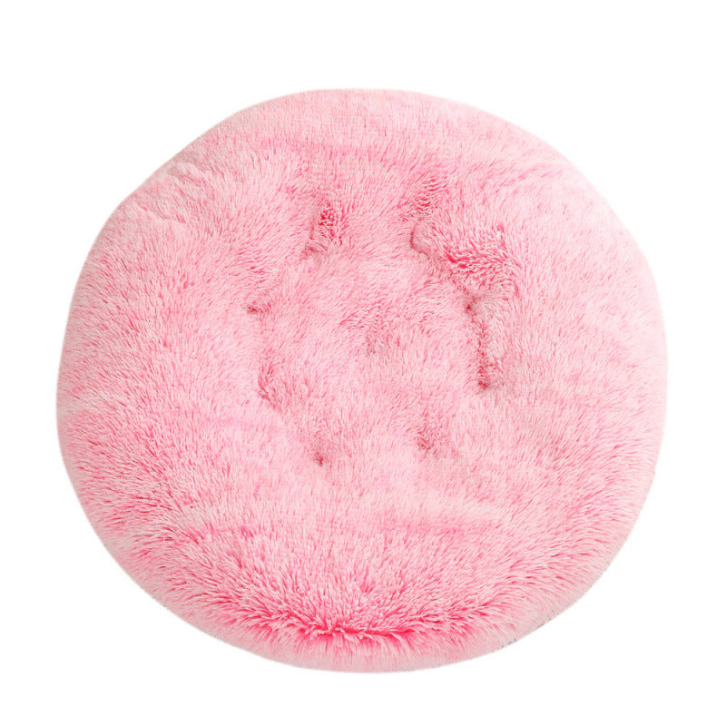 Round Plush Warm Pet Sleep Mat Bed
