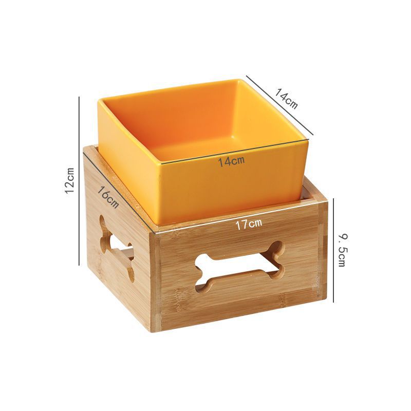 Large Capacity High Stand Ceramic Pet Feeding Bowl