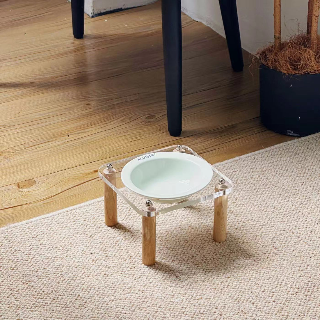 Anti Tumble Elevated Ceramic Pet Double Feeding Bowl