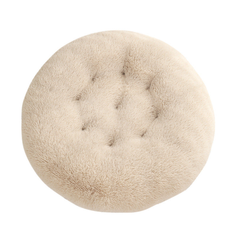 Round Plush Warm Pet Sleep Mat Bed