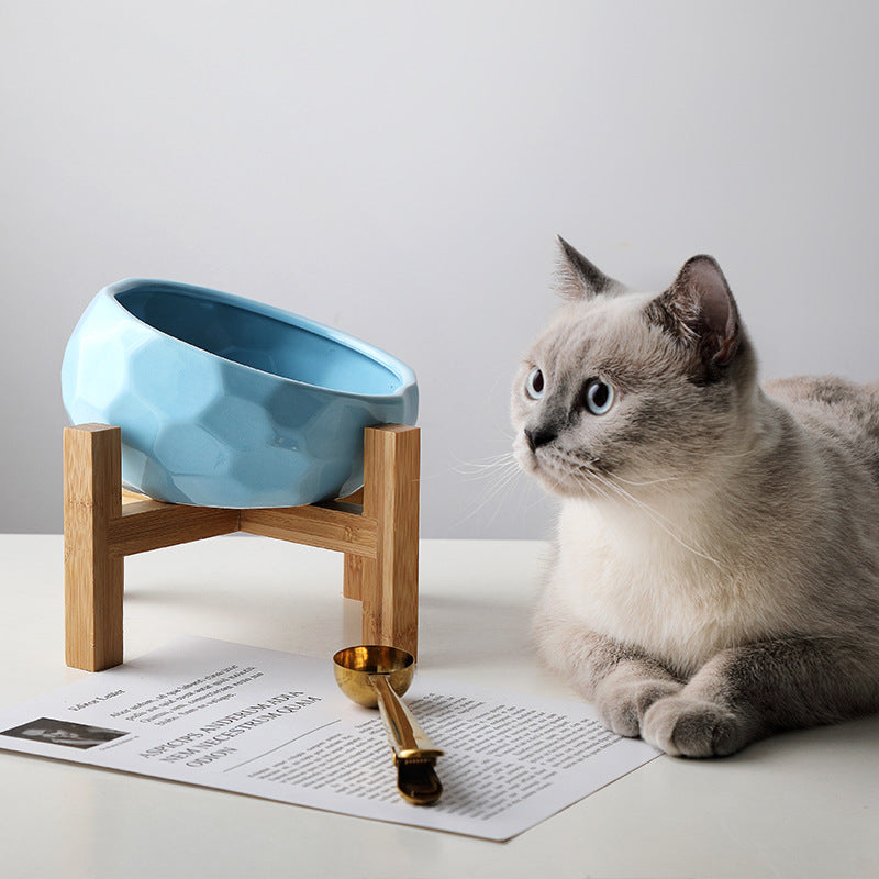 Pet Angled Food Bowl Bucket Style Feeding Bowl