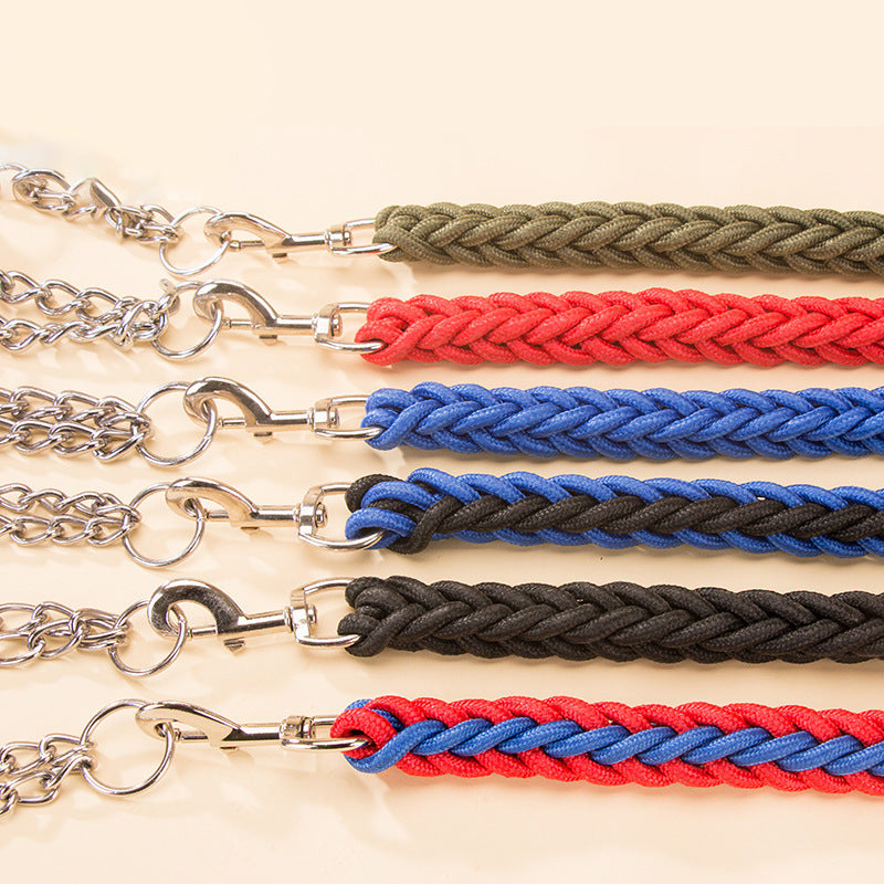 Heavy Duty Nylon Braided Pet Collar And Training Leash