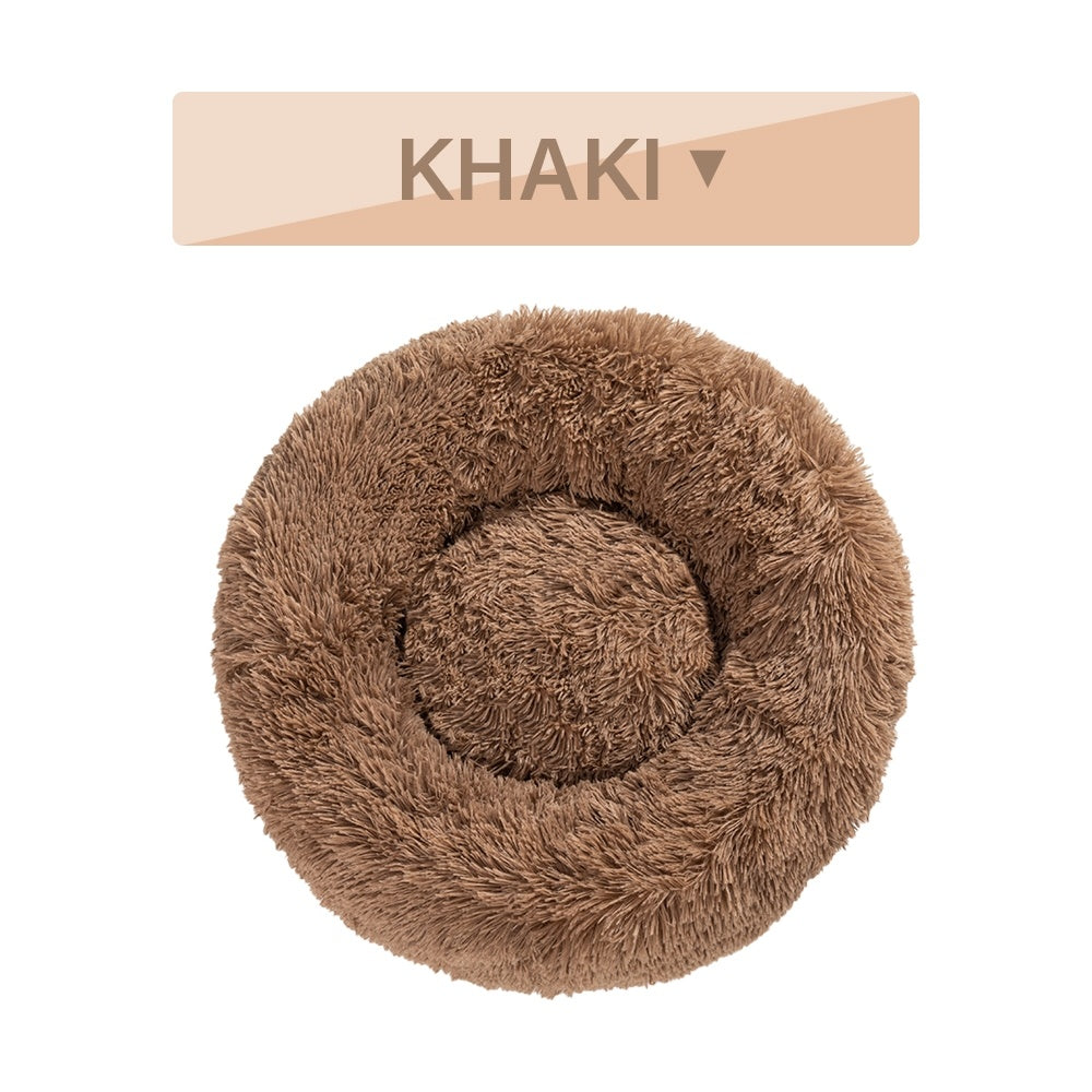 Fluffy Donut Plush Pet Bed Washable Calming Mat