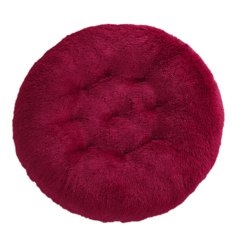 Round Plush Warm Pet Sleep Mat Bed