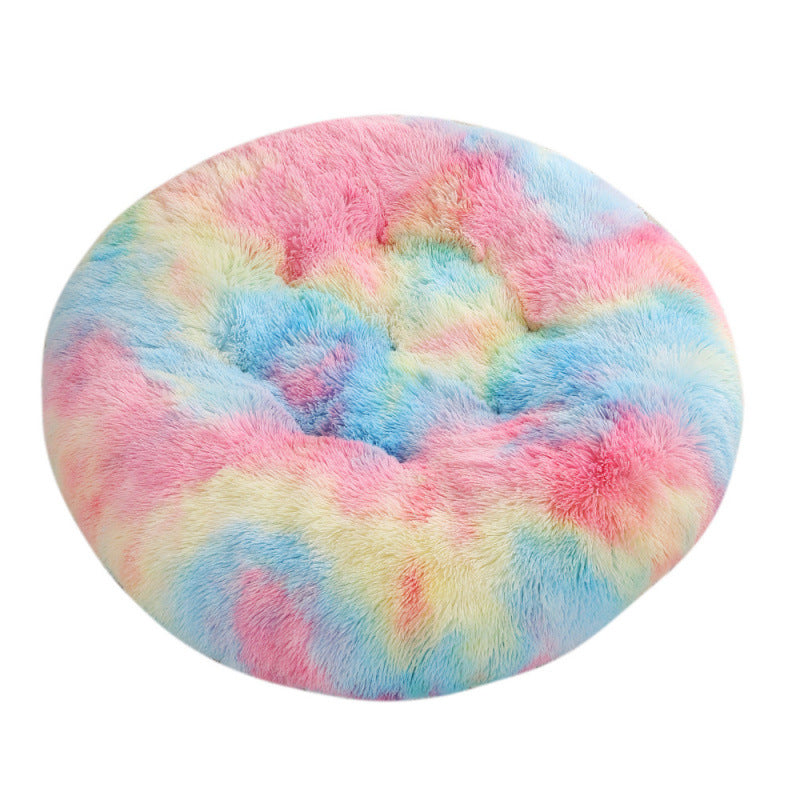 Round Plush Warm Pet Sleep Mat Bed