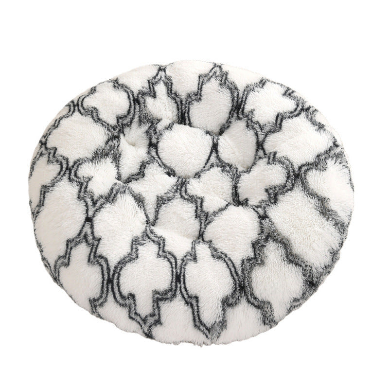 Round Plush Warm Pet Sleep Mat Bed