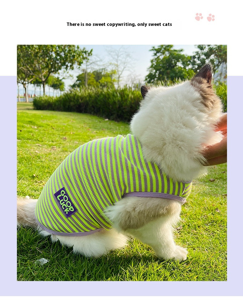 Pet Cool Breathable Striped Vest Summer Apparel Clothing