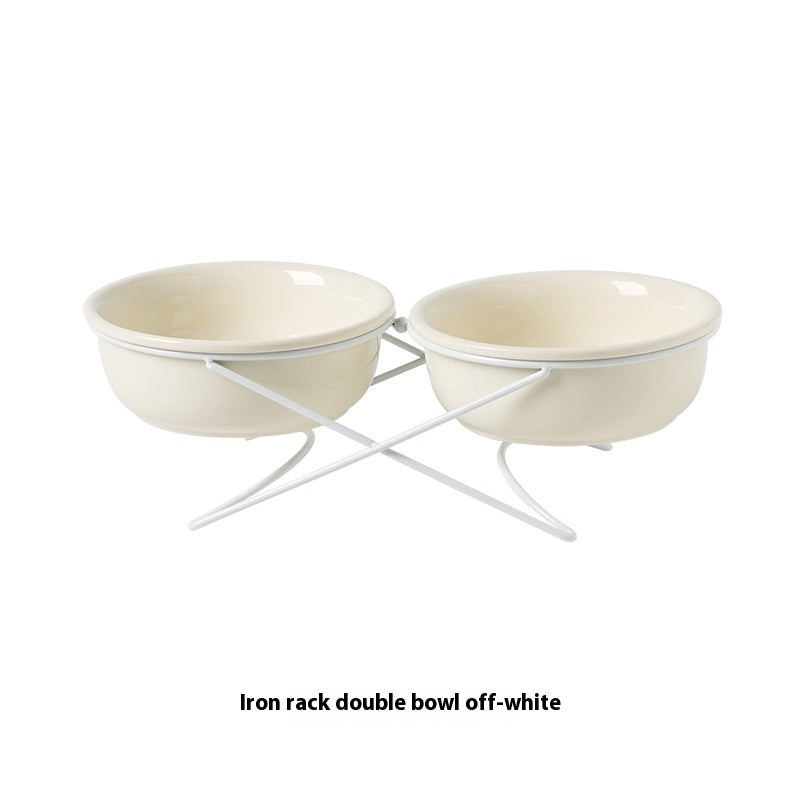 Ceramic Pet Double Feeding Water Bowl Set