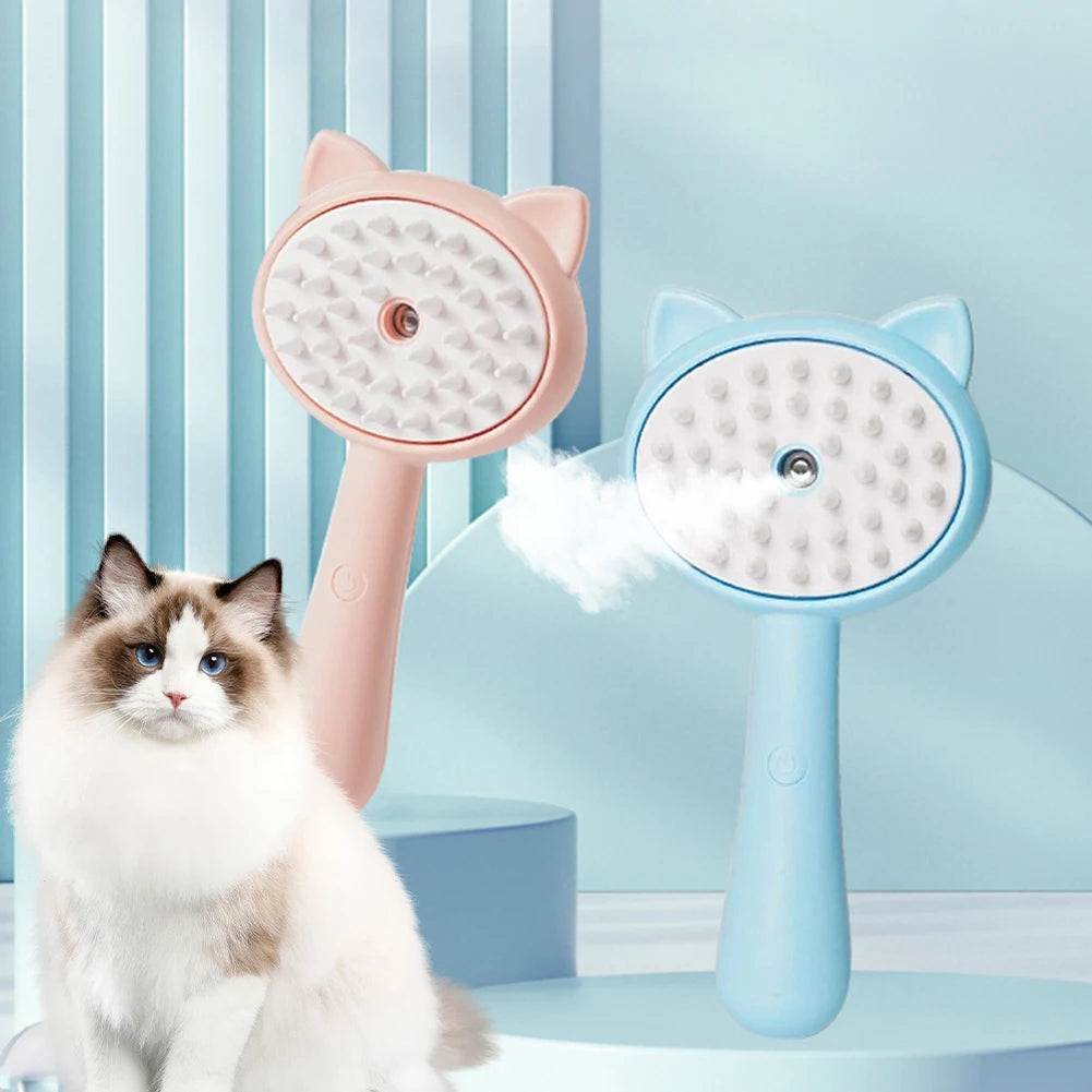 Rechargeable Pet Grooming Brush Self Cleaning Mist Spray Tool
