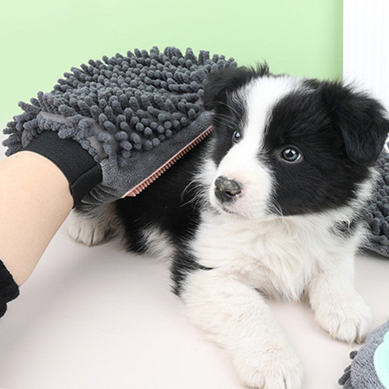 2 In 1 Pet Bathing Grooming Glove Brush Massage Tool