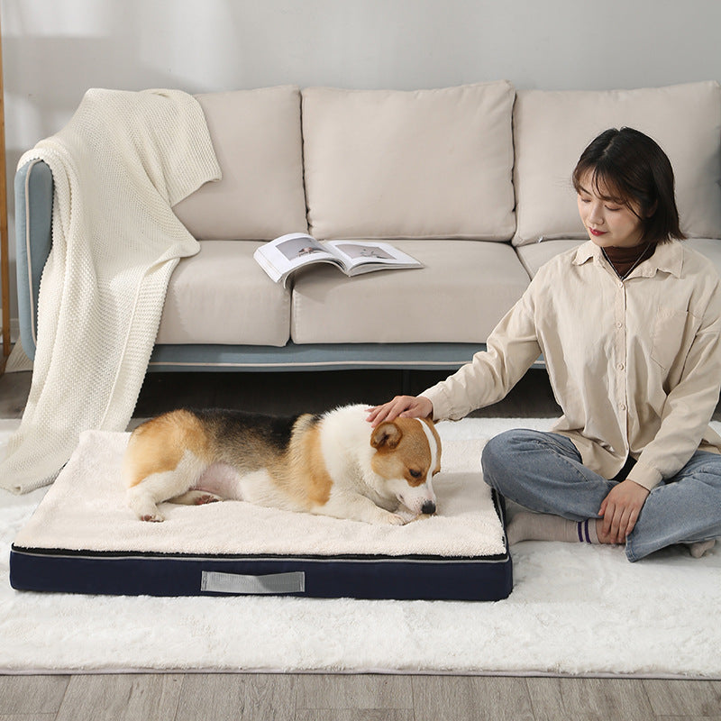 Large Plush Memory Foam Pet Bed Washable NonSlip Mattress